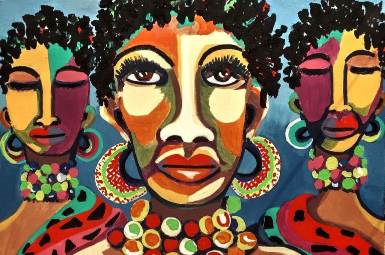 Tribù africane, dipinto donne