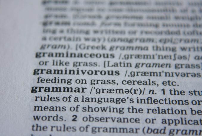 dizionario grammatica inglese