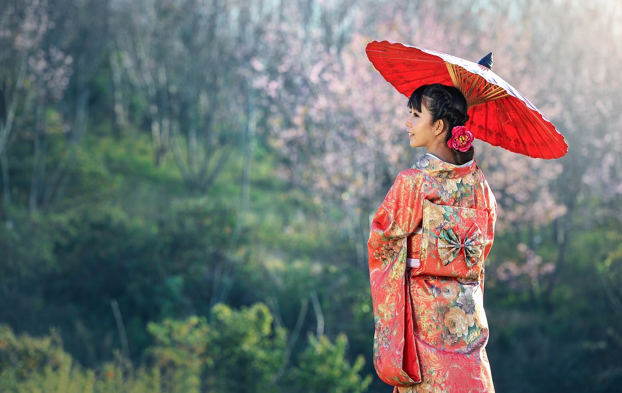 scrittori giapponesi ragazza abiti tradizionali